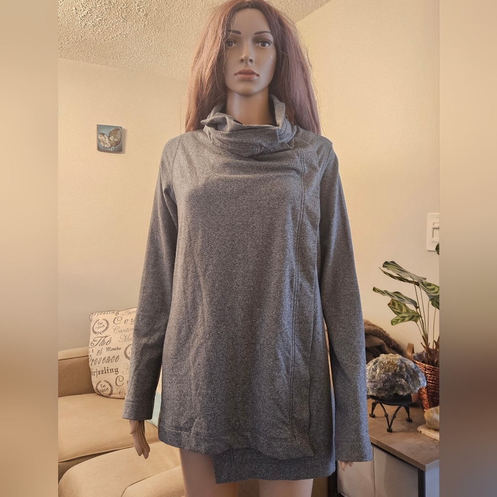 Lululemon Savasana Heather Gray Cowl Neck Cardigan Wrap Jacket